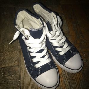 Navy Blue & White Levi Shoes